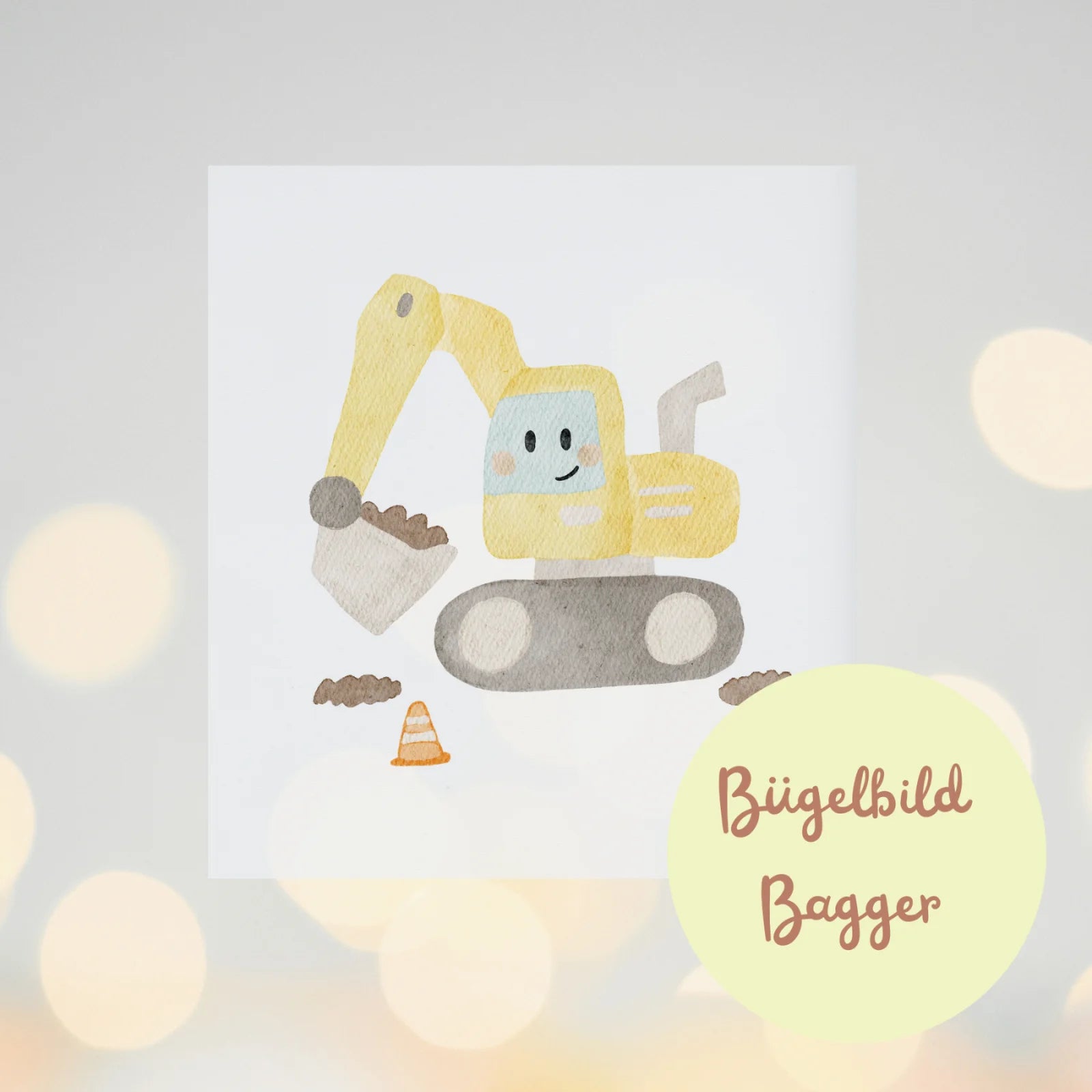 Bügelbild Bagger – ideal für alle Baustellenfans