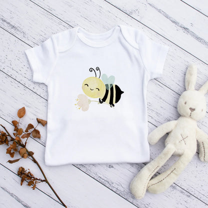 Bügelbild Biene mit Blume, Babyhummel