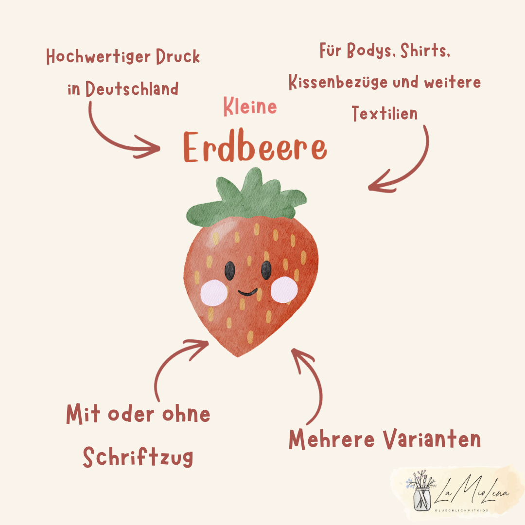 Bügelbild Kleine Erdbeere