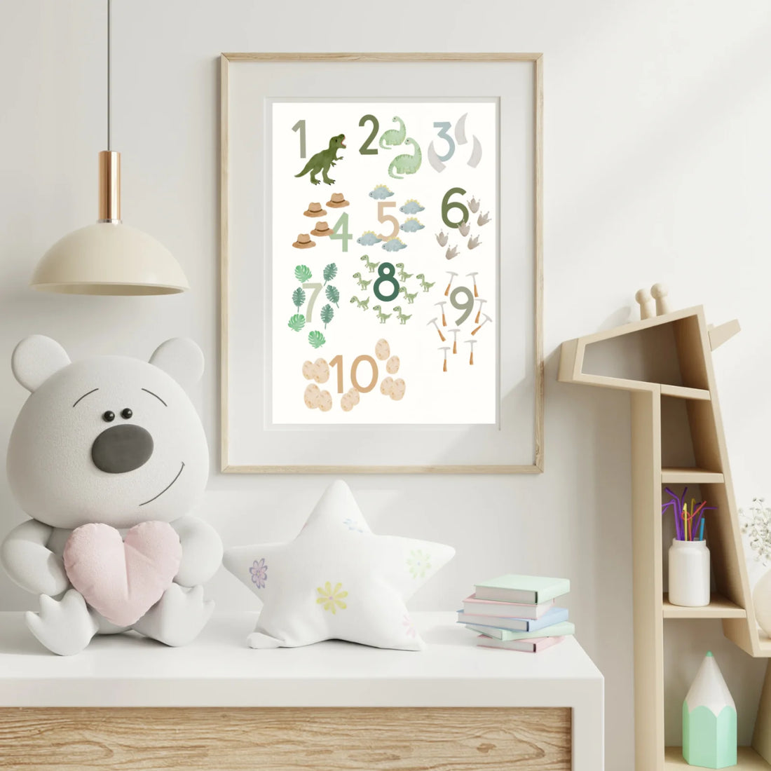Zahlenposter Dinosaurier A3; Lernposter Zahlen 1–10