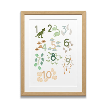 Zahlenposter Dinosaurier A3; Lernposter Zahlen 1–10