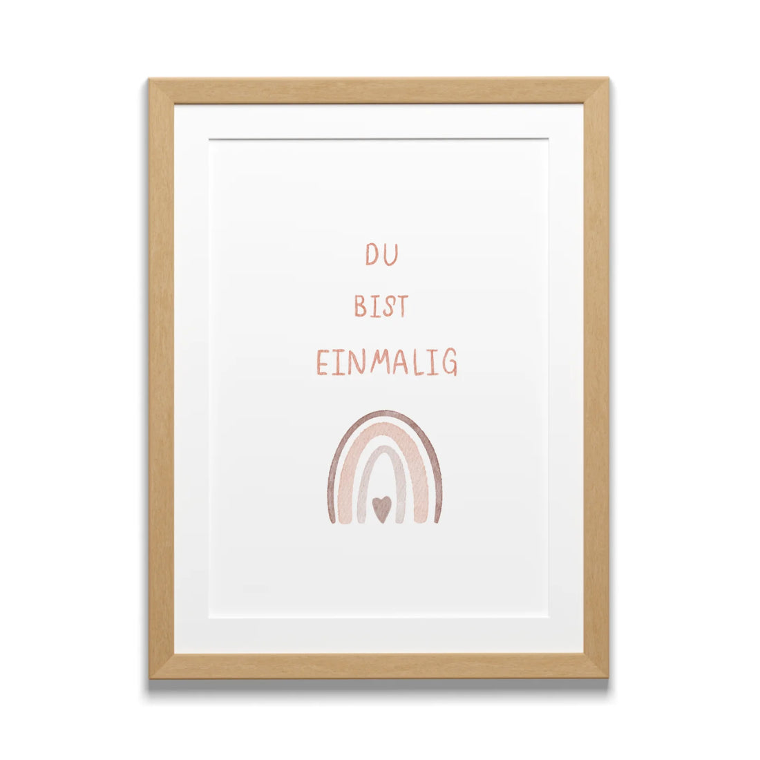 Du bist einmalig Regenbogen rosa Kinderposter