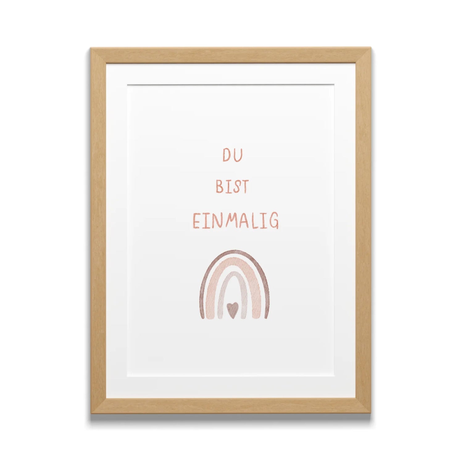 Du bist einmalig Regenbogen rosa Kinderposter