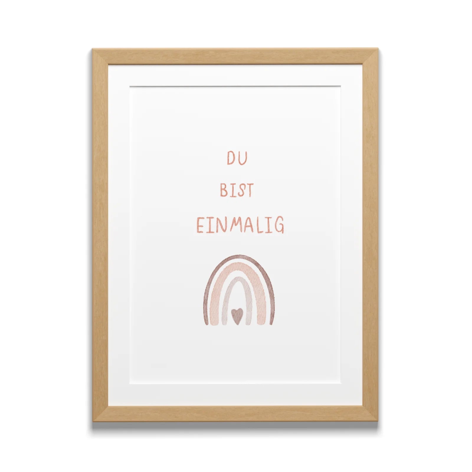 Du bist einmalig Regenbogen rosa Kinderposter