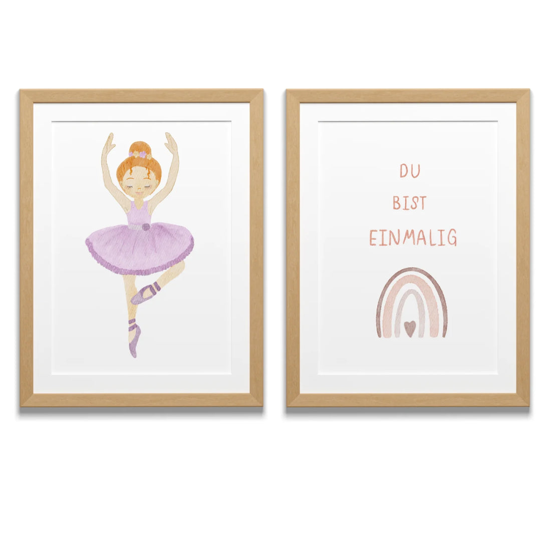 Posterset Du bist einmalig Regenbogen, Ballerina