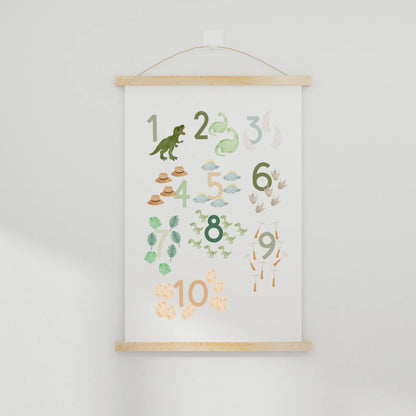 Zahlenposter Dinosaurier A3; Lernposter Zahlen 1–10