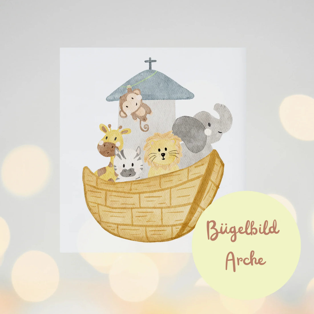 Bügelbild Arche, ideal für ein DIY Taufkleid für Mädchen oder Jungen