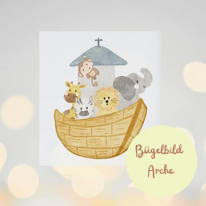 Bügelbild Arche, ideal für ein DIY Taufkleid für Mädchen oder Jungen