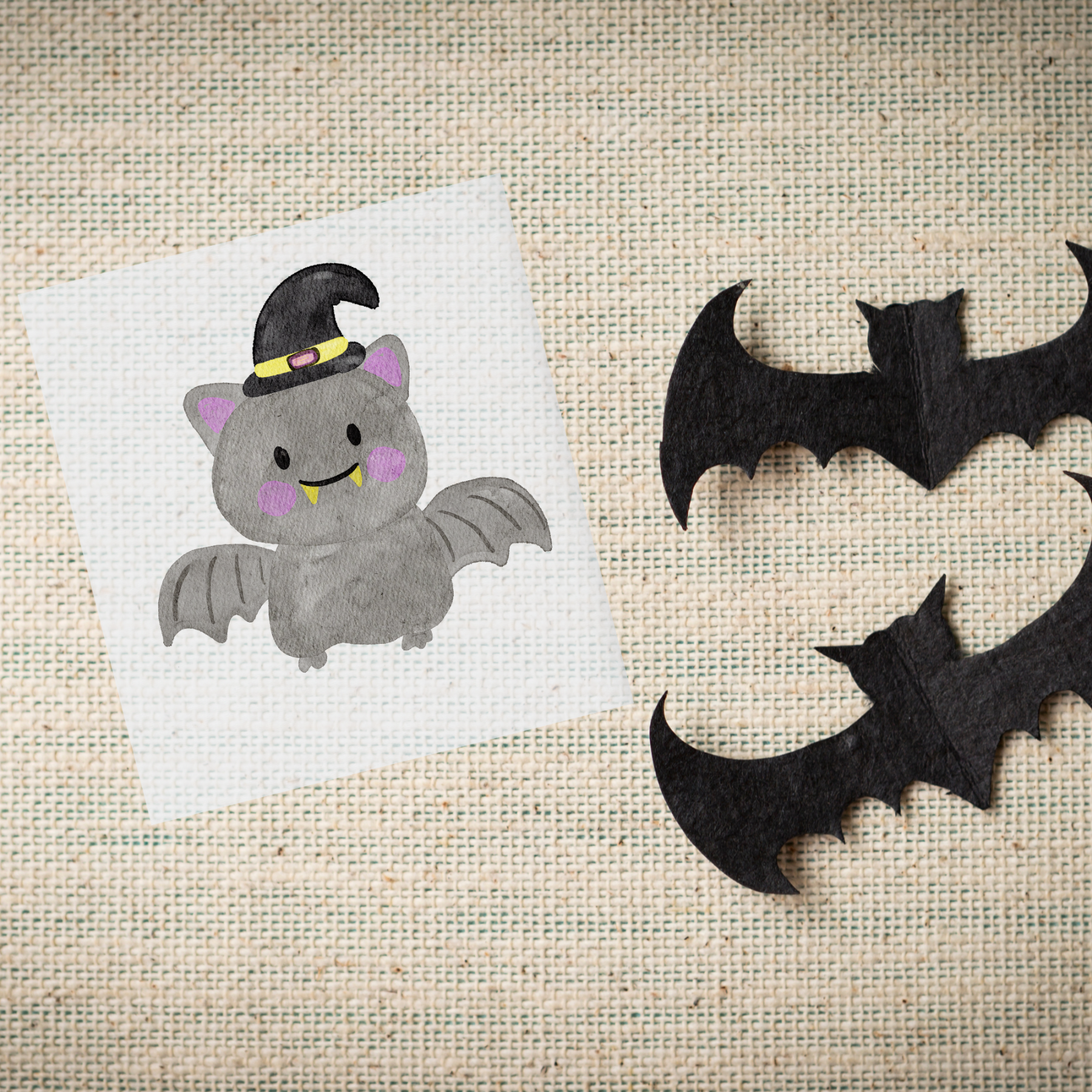 Halloween Bügelbild Fledermaus