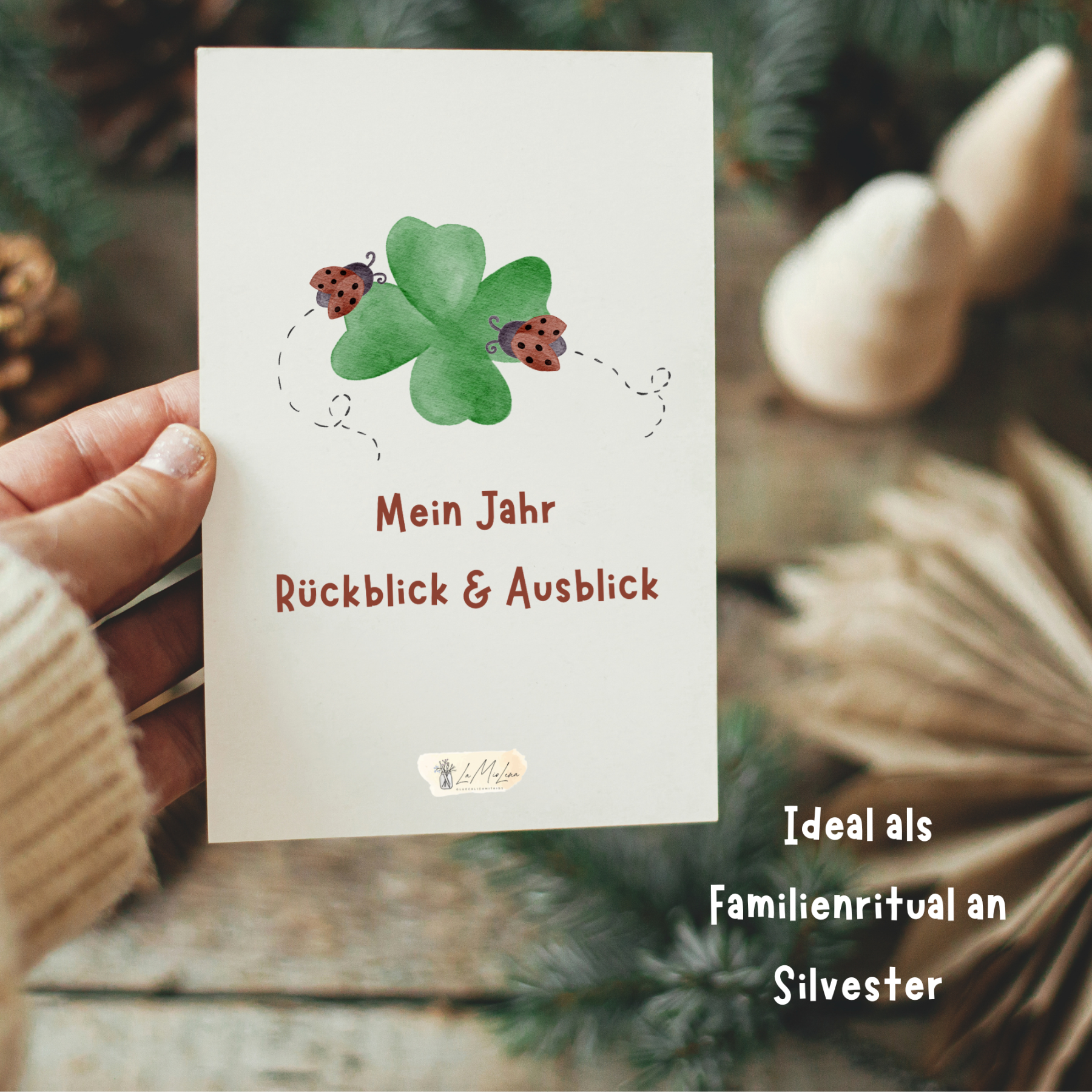 „Mein Jahr – Rückblick &amp; Ausblick“ Digitale Karten als PDF-Download