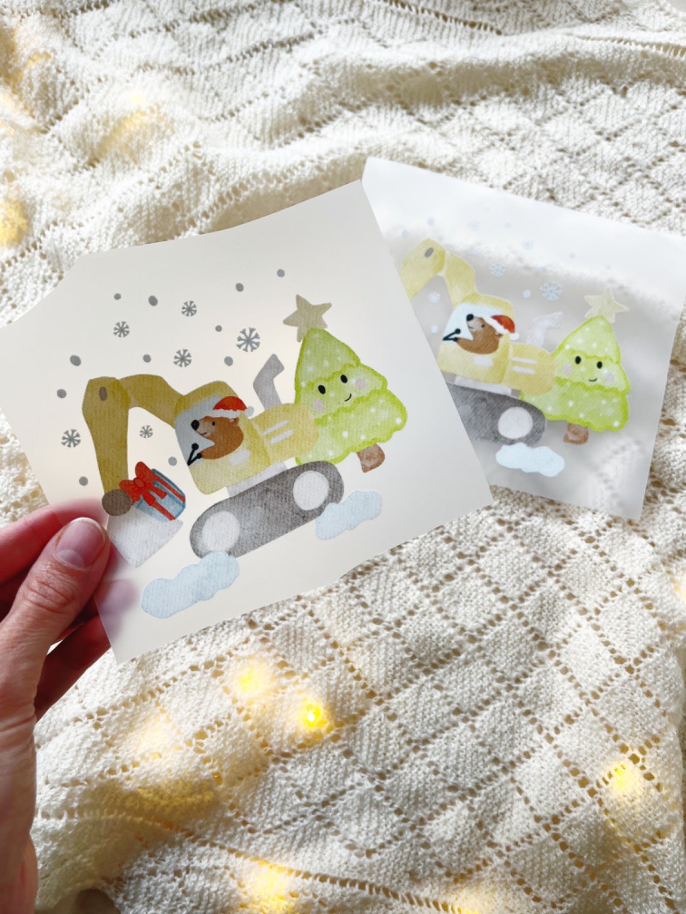 Bügelbild Bagger Weihnachten, Weihnachtspulli für Jungs