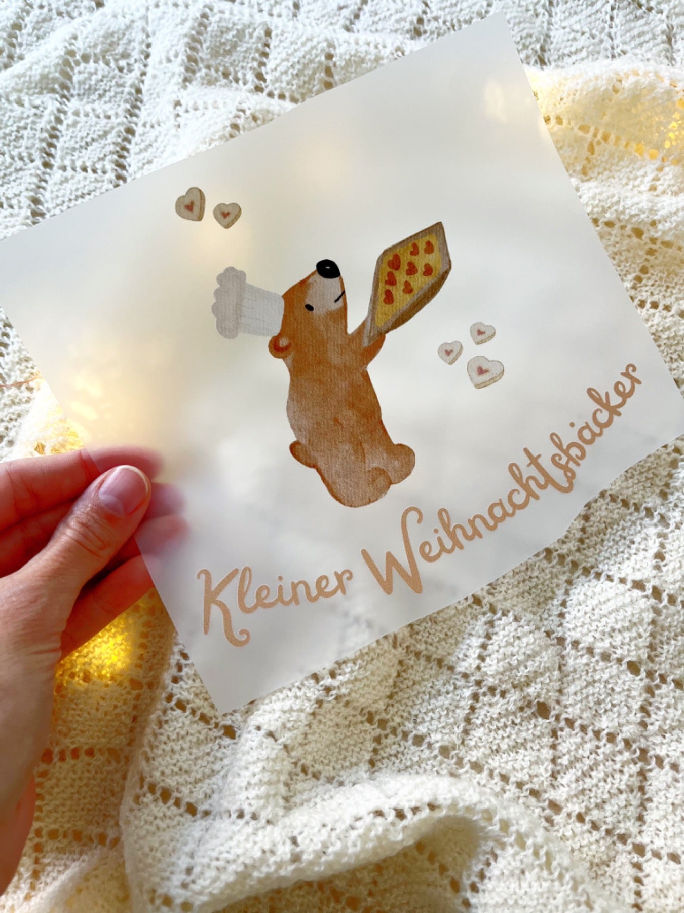 Kleiner Weihnachtsbäcker/kleine Weihnachtsbäckerin Bügelbild zu Weihnachten
