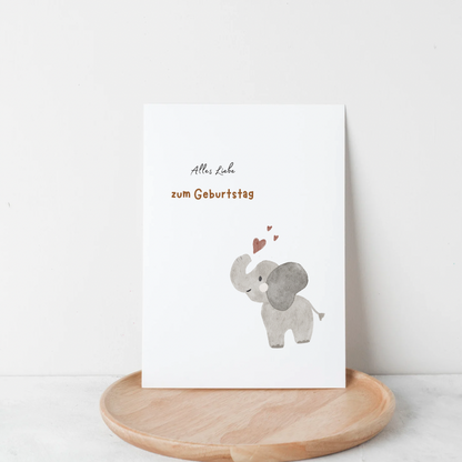 Postkarte “Alles Liebe zum Geburtstag“ Elefant,