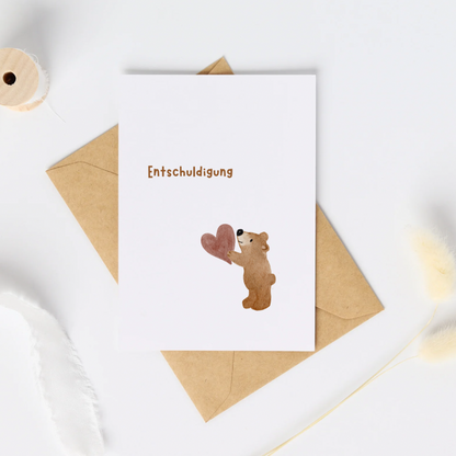 Postkarte “Entschuldigung“, Bär