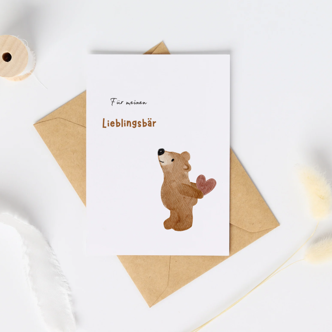 Karte „Du bist mein Lieblingsbär“ oder „für meinen Lieblingsbär“