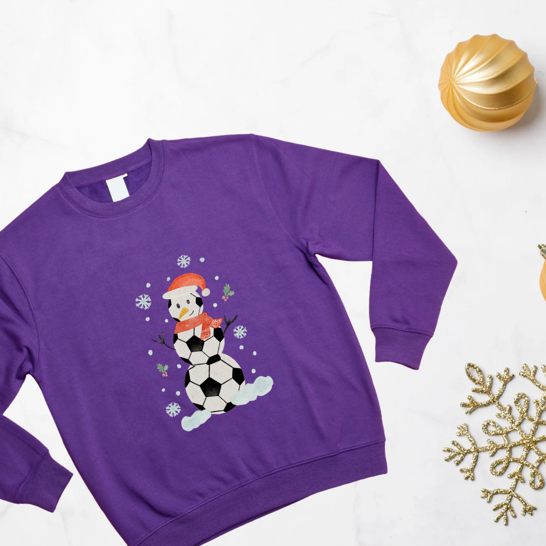 Bügelbild Schneemann Fußball - Weihnachtspulli für Jungs
