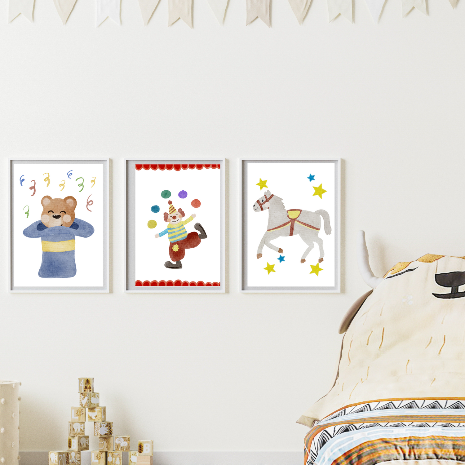 Zirkus Poster „Clown“ – Fröhliche Kinderzimmer Wanddeko A4