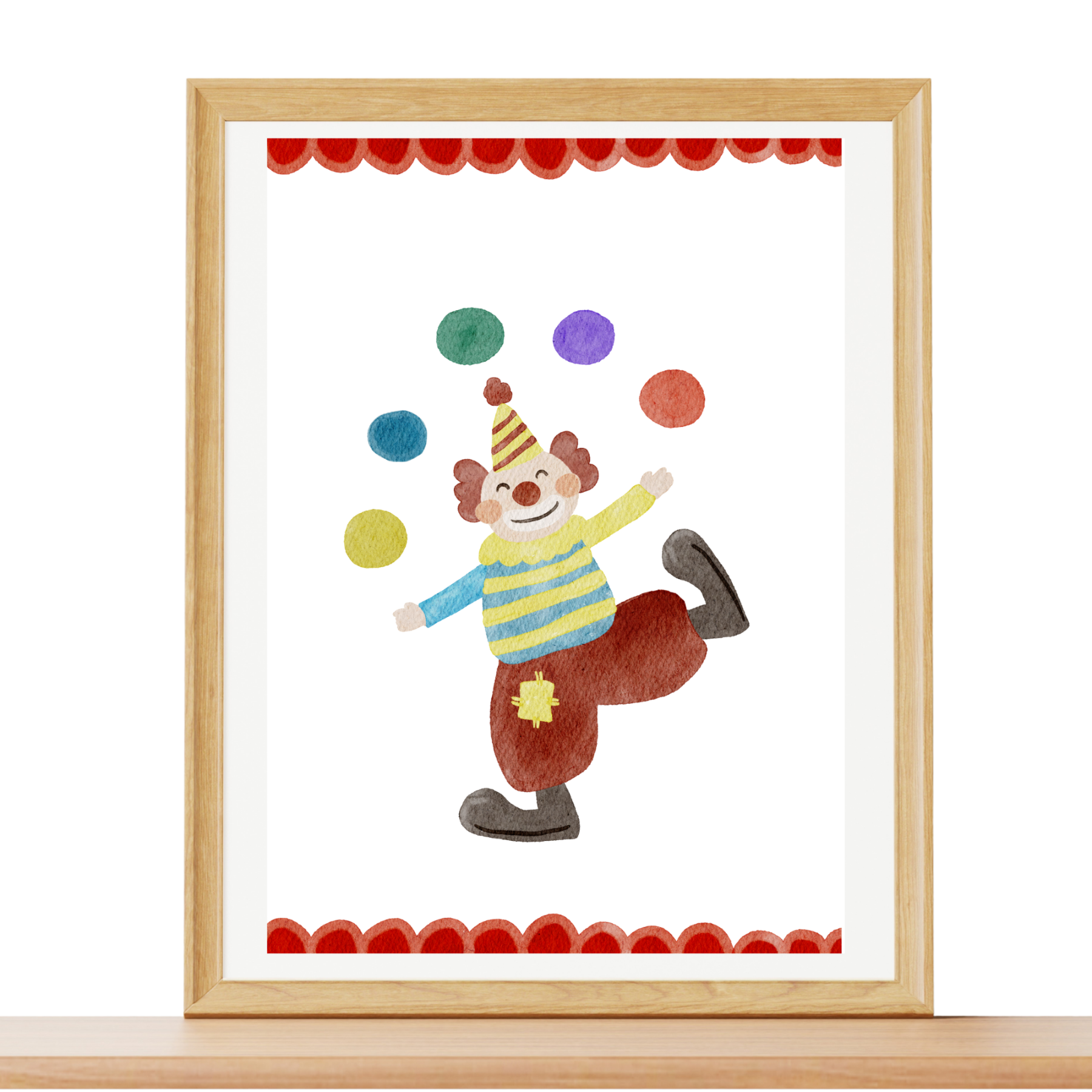 Zirkus Poster „Clown“ – Fröhliche Kinderzimmer Wanddeko A4