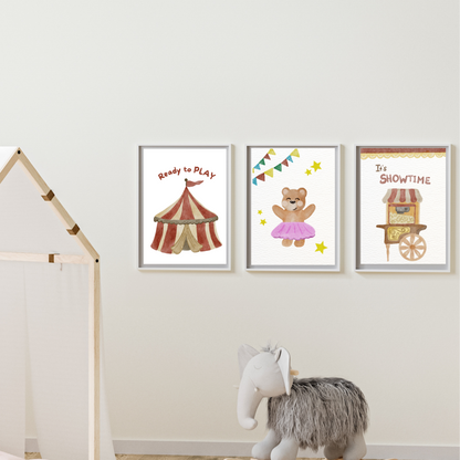 Zirkus Poster „Zirkuszelt“ Ready to Play – Kinderzimmer Deko A4