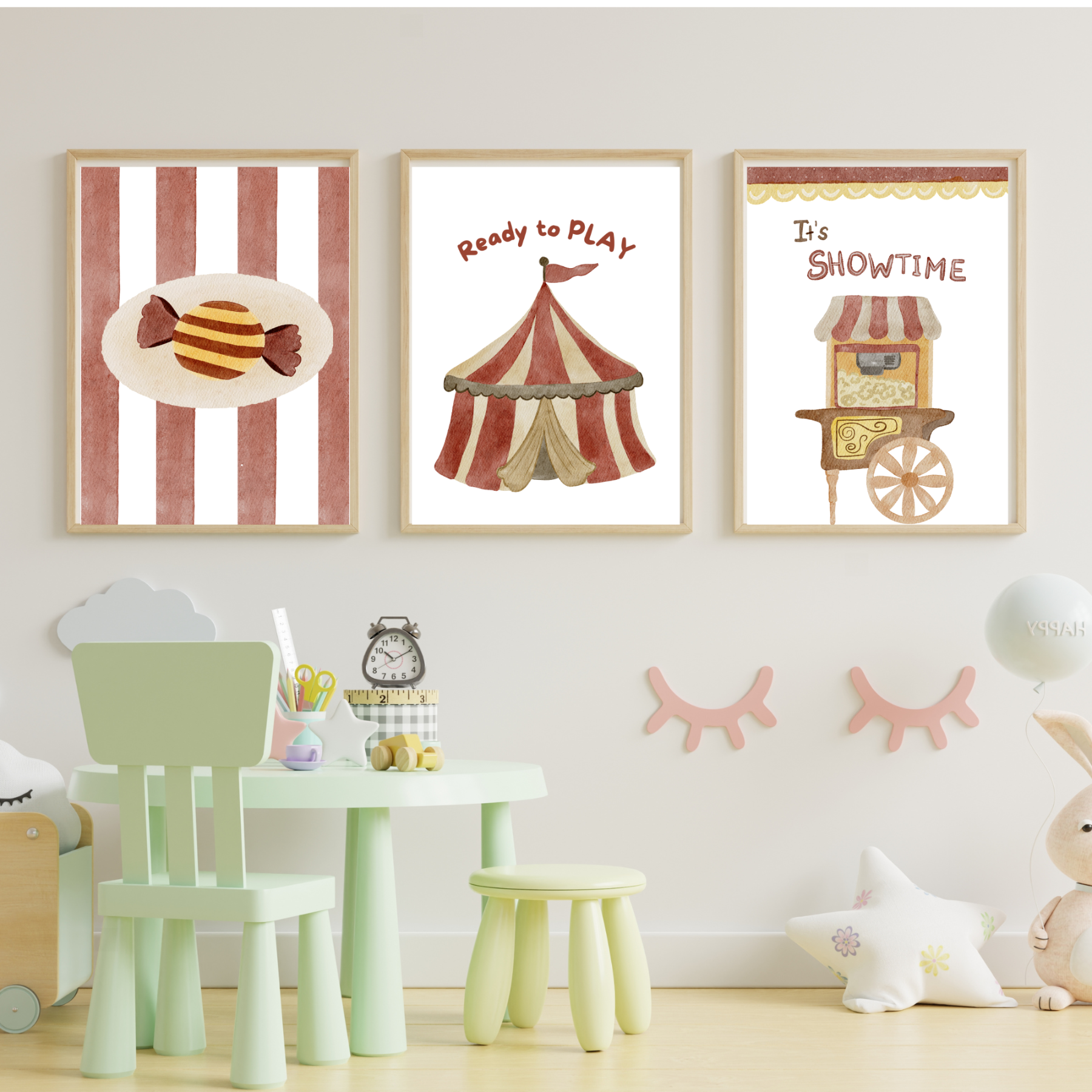 Zirkus Poster „Zirkuszelt“ Ready to Play – Kinderzimmer Deko A4