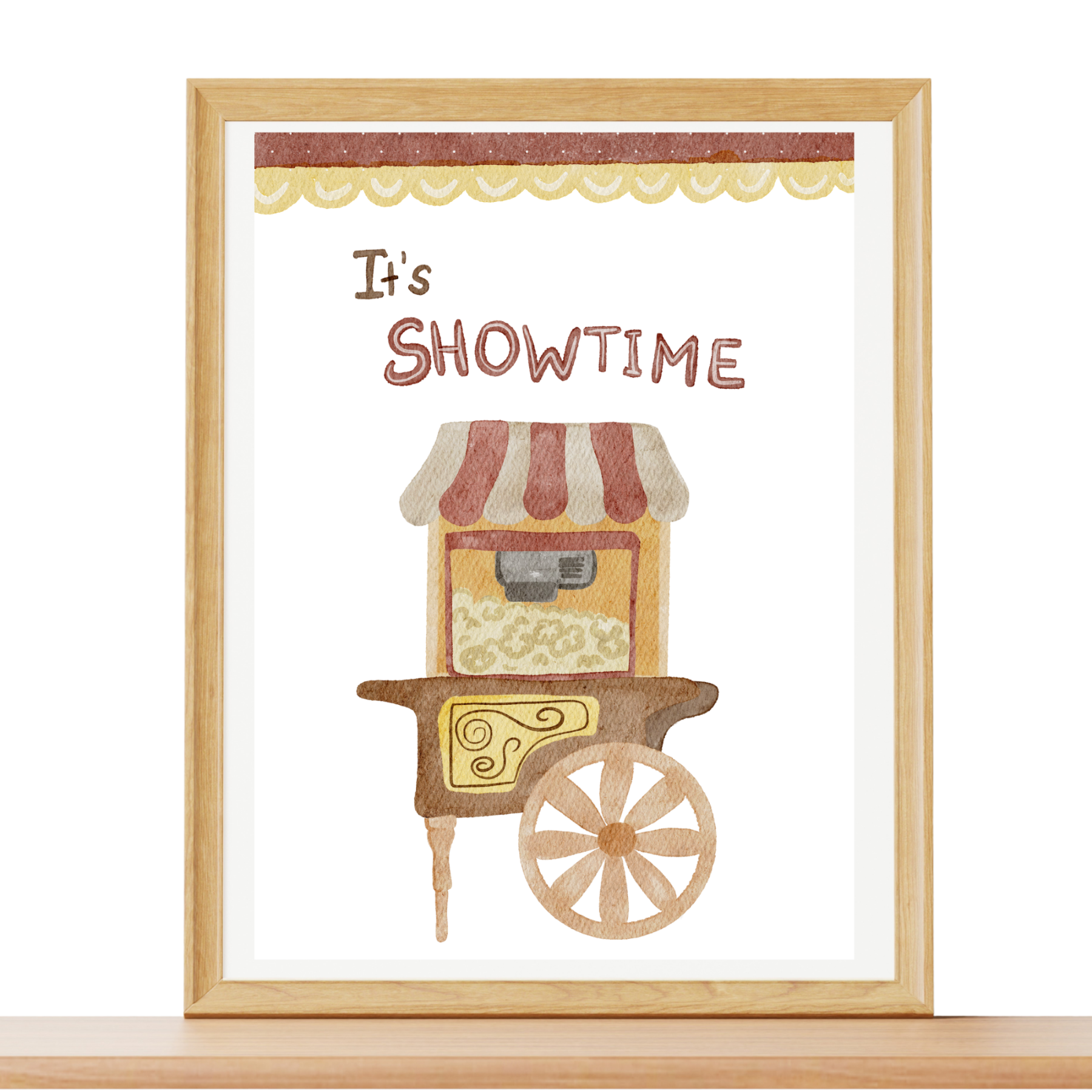 Zirkus Poster „Popcornwagen“ – Kinderzimmer Wanddeko A4