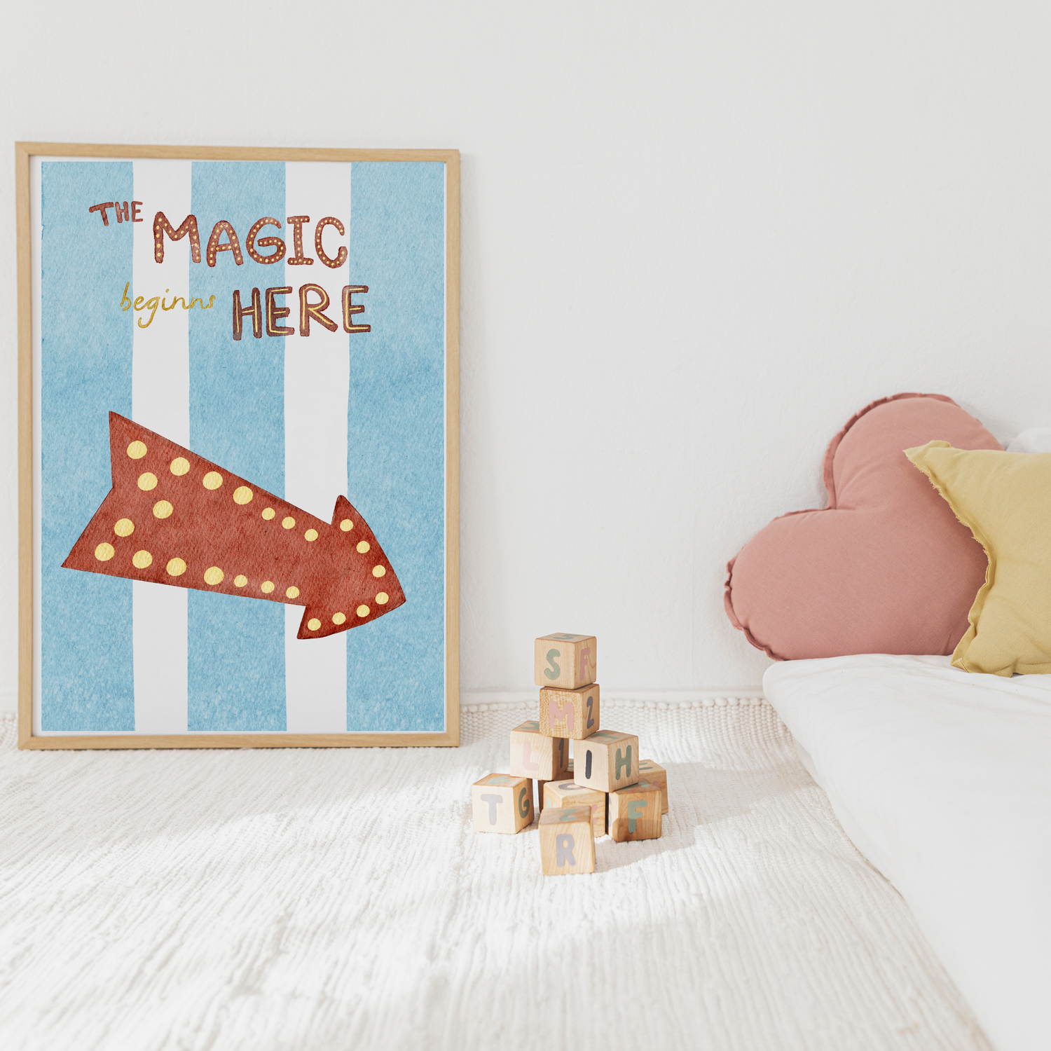 Zirkus Poster A4 „The Magic Starts Here“ – Deko fürs Kinderzimmer